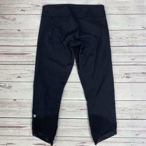Lululemon Wunder Under Crop *SE Pleat 6 Black Luon - Picture 4 of 6
